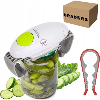 Otvírák Elektrický otvírák na zavařovací sklenice na baterie Braders plus ruční otvírák