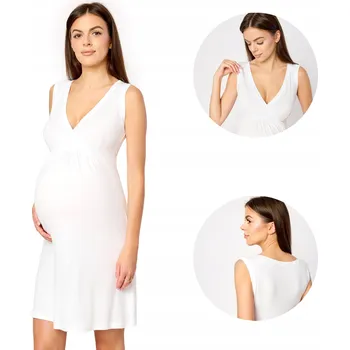 Dámské noční prádlo Noční Šaty pro těhotné, spodnička MS10-467 bílá, velikost L