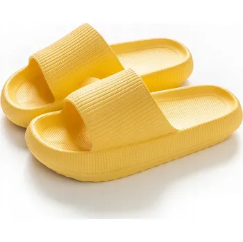 Dámské pantofle LEHKÉ PĚNOVÉ NAZOUVÁKY K BAZÉNU NA PLÁŽ DÁMSKÉ BOTY PAPUČE ŽLUTÉ 36/37