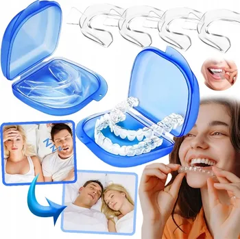 Chránič zubu 4x relaxační dlaha na bruxismus, skřípání zubů, zatínání zubů + 2x pouzdro