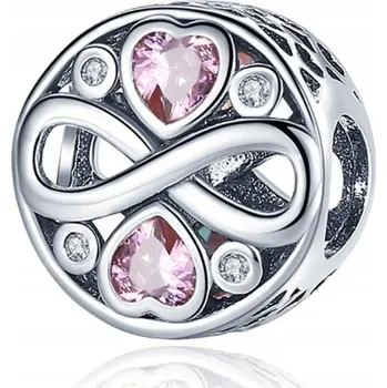 Přívěsek Přívěsek STŘÍBRO 925 Charms Korálek Srdce Znak Nekonečna Láska