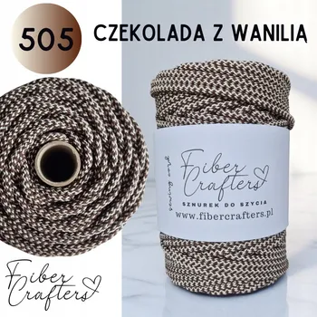 Nit Bavlněná šňůra 6mm pevná pro šití 100m FIBER CRAFTERS CZEKO VANILKA