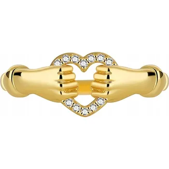 Prsten Pozlacený Prstýnek 925 s láskou, rukama a srdcem, Dárek Dárek 925 dámský