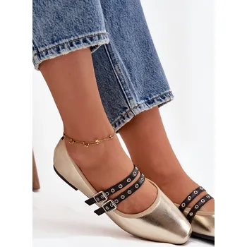 Dámské baleríny Dámské baleríny s pásky Deliora – zlaté Velikost: 39