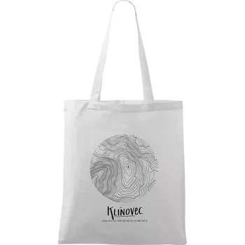 Klínovec - vrstevnice v kruhu - Taška bavlněná - 42 x 38 cm ( Bílá )