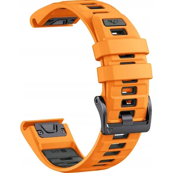 Řemínek na hodinky Řemínek pro GARMIN FENIX 3 3HR 5X 6X 7X 8 51mm PRO SOLAR oranžový