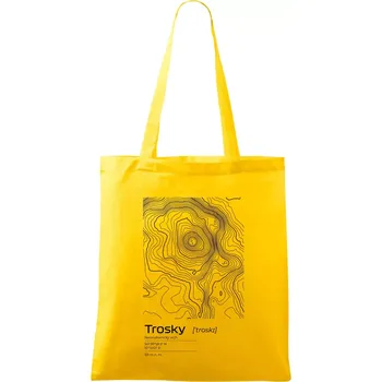 Trosky - vrstevnice v obdélníku - Taška bavlněná - 42 x 38 cm ( Žlutá )
