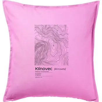 Polštář Klínovec - vrstevnice v obdélníku - Polštář 50x50 - 50x50 - Pouze potah ( Růžová )