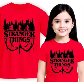 Chlapecké tričko DĚTSKÉ TRIČKO ČERVENÉ STRANGER THINGS SERIÁL VELIKOST 2XS 104CM