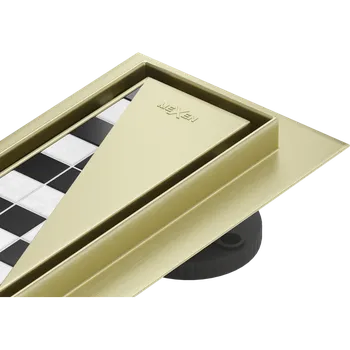 Mexen Flat 360° M13 otočný liniový odtok 2v1 70 cm, zlatý kartáčovaný - 1A10070-40 Lineární podlahové odtoky