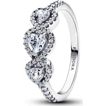 Prsten PANDORA prsten Halo trilogie srdcí 60