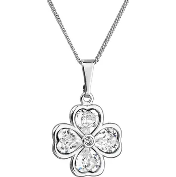 Náhrdelník EVOLUTION GROUP CZ Stříbrný náhrdelník s krystaly Swarovski čtyřlístek - 32085.1