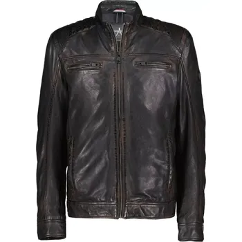 Pánská větrovka DNR Pánská kožená bunda DNR 52554 černo-hnědá XL