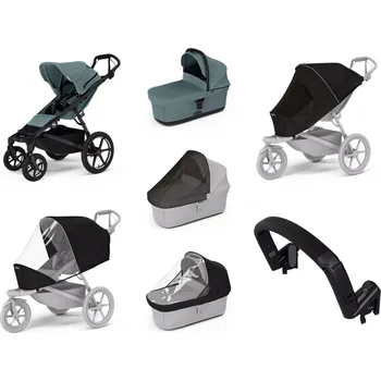 Kočárek Městský kočárek Thule Urban Glide 4-wheel Mid blue + korbička Mid blue AKČNÍ SET 7V1