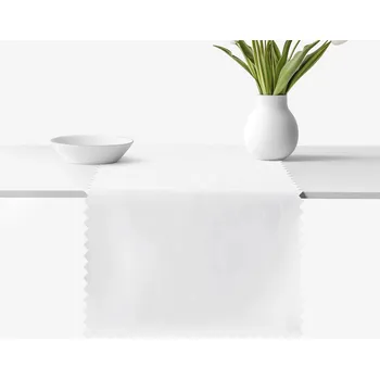 ubrus Sváteční běhoun na stůl teflonový - bílý s velkými ornamenty 20x120 cm