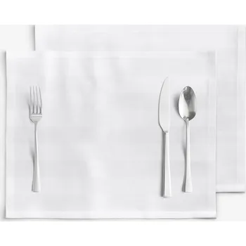 ubrus Damaškové prostírání na stůl - Bílé proužky se saténovým leskem - sada 2ks 30 x 40 cm