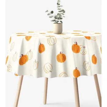 ubrus Kulatý ubrus 100% bavlněné plátno - Podzimní dýně Ø 100 cm