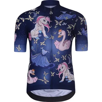 Cyklistické oblečení HOLOKOLO Cyklistický dres s krátkým rukávem - FAIRY TALE - modrá XS-125cm