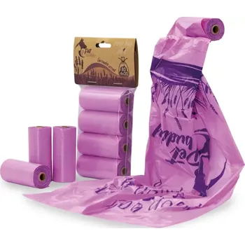 sáček na exkrement PetBuddy sáčky na exkrementy LEVANDULE 4 role/ á 20 sáčků s potiskem a vůní