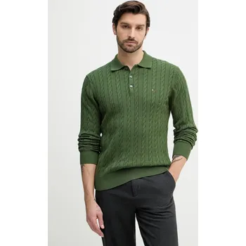 Pánský svetr Bavlněný svetr Tommy Hilfiger MW0MW41955 zelená 91X, vel. L