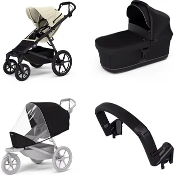 Kočárek Městský kočárek Thule Urban Glide 4-wheel Soft beige + korbička Black AKČNÍ SET 4v1