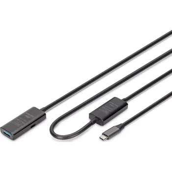 Datový kabel Aktivní prodlužovací kabel USB-C - USB-A 10m, USB 3.2 Gen1 5Gbps