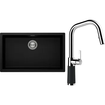 Kuchyňský dřez Set Schock S15-9 (dřez Kaia N-100XL Magma + baterie SC-530.120 Magma)