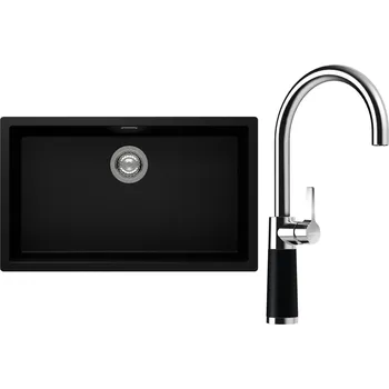 Kuchyňský dřez Set Schock S15-6 (dřez Kaia N-100XL Puro + baterie SC-520 Puro)