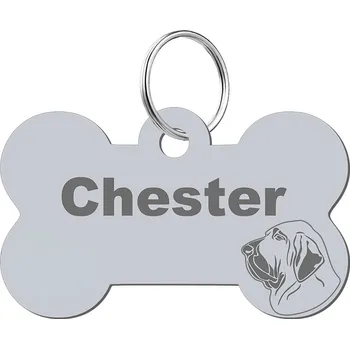 psí známka Adresář, identifikační známka kost ve tvaru kosti Mejk Jewellery stříbrná