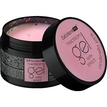 Lak na nehty Stavební gel Excellent Pro Thixotropy Gel s efektem Popelky Pink 50g