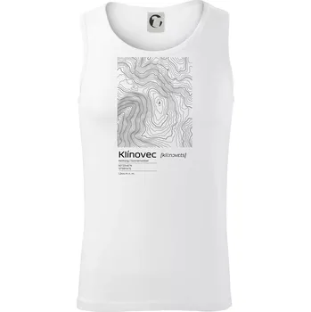 Klínovec - vrstevnice v obdélníku - Tílko pánské Core - L ( Bílá )