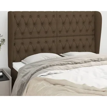 vidaXL Čelo postele typu ušák 147x23x118/128 cm textil [3118293] Barva: tmavě hnědá