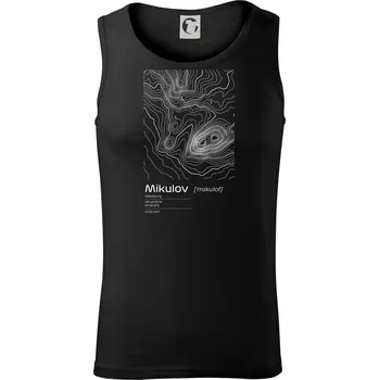 Mikulov - vrstevnice v obdélníku - Tílko pánské Core - S ( Černá )