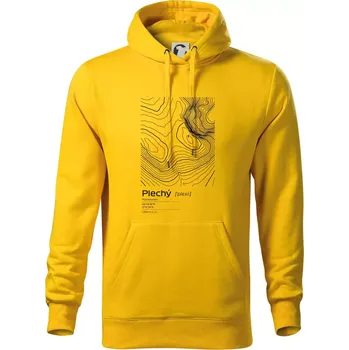 Pánská mikina Plechý - vrstevnice v obdélníku - Mikina pánská Cape s kapucí - 2XL ( Žlutá )