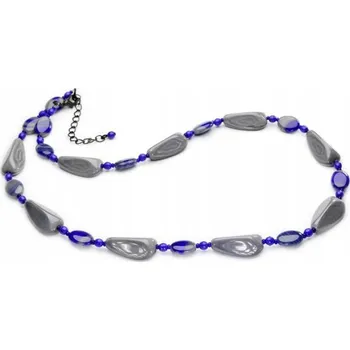 Náhrdelník Náhrdelník Šedý Modrý Korálky Skleněné Jablonex