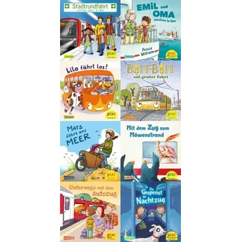 První čtění Pixi-Box 307: Pixi unterwegs mit Bus und Bahn (8x8 Exemplare) - Diverse