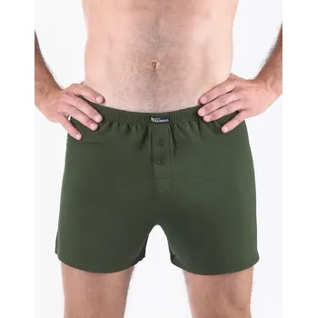 Trenýrky Pánské trenky volné, šité, jednobarevné Eco Bamboo 75194 - lahvová - 58/60