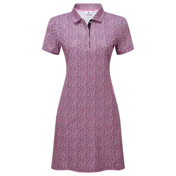 Dámské šaty FootJoy Animal Print Dress S, White/Berry/Black, dámské