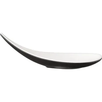 Příbor APS Prezentační lžíce na finger food melaminová 145x45x45 mm, bílá/černá | APS, Halftone