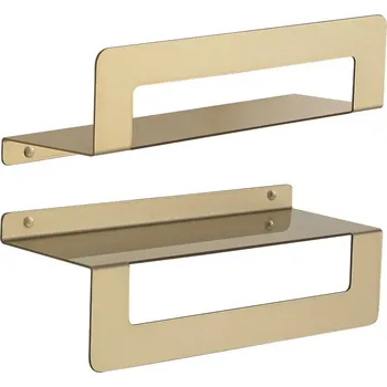 Držák na ručník Gedy CLEO polička s držákem ručníků 300mm, zlato mat - 2019883