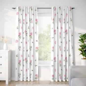 Závěs Bavlněný závěs - Pivoňky 140x150 cm