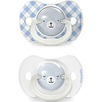 dudlíky Suavinex Šidítko fyziologické Den & Noc silikon Wild & Free 6-18 m 2 ks Modré