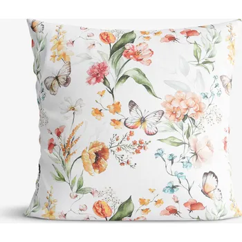 Povlak na polštářek Dekorační povlak na polštář Valencia - Motýlí louka 40 x 40 cm