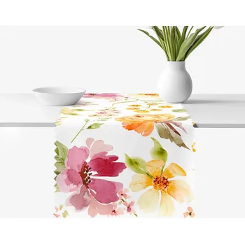 ubrus Běhoun na stůl teflonový - Květy ibišku 20x120 cm