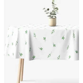 ubrus Oválný ubrus 100% bavlněné plátno - Olivové lístky 120 x 160 cm