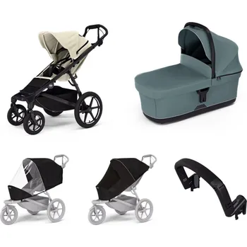 Kočárek Městský kočárek Thule Urban Glide 4-wheel Soft beige + korbička Mid blue AKČNÍ SET 5v1