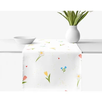 ubrus Běhoun na stůl 100% bavlněné plátno - Rozkvetlá zahrada 35x160 cm