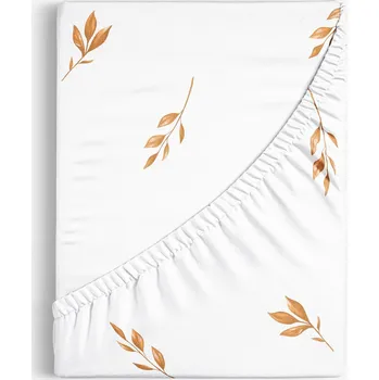 Prostěradlo Bavlněné napínací prostěradlo - Hnědé podzimní lístky 90 x 200 cm