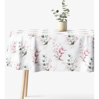 ubrus Oválný ubrus 100% bavlněné plátno Deluxe - Něžné růže 120 x 160 cm