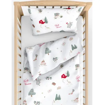 Povlečení Vánoční bavlněné povlečení do dětské postýlky - České Vánoce 90 x 130 a 40 x 60 cm